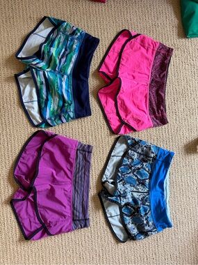 4 pairs of lululemon athletica Women's Athletic Shorts all size 2